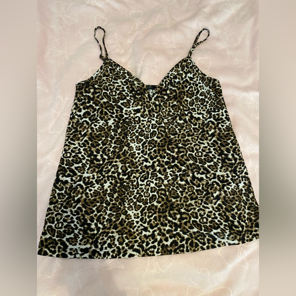 Leopard Print Fitted Sleeveless Camisole
